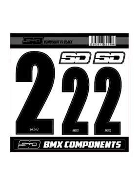 SD Front + 2 Side Plate Number Kit V3 Black